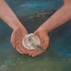 Original Oil Painting of a Bird in Hand for sale
